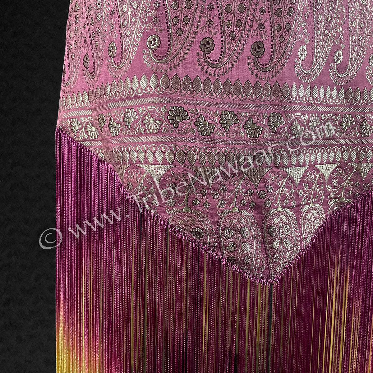 English Rose Sari Fringe Hip Scarf