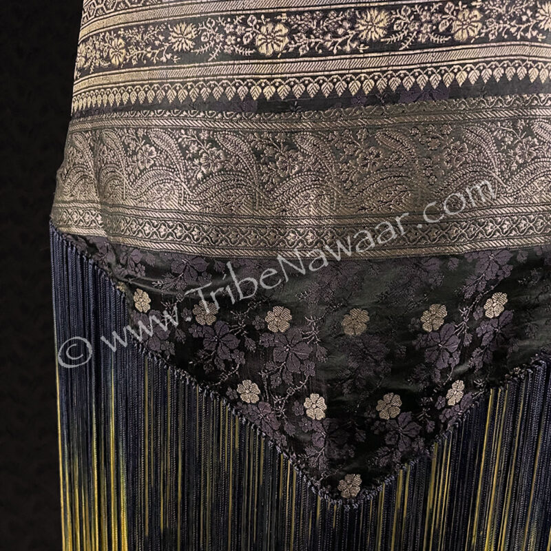 Midnight Plum Sari Fringe Hip Scarf