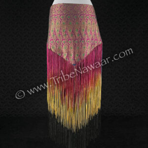 Paisley Magenta Sari Fringe Hip Scarf