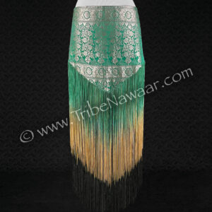 Rich Green Sari Fringe Hip Scarf