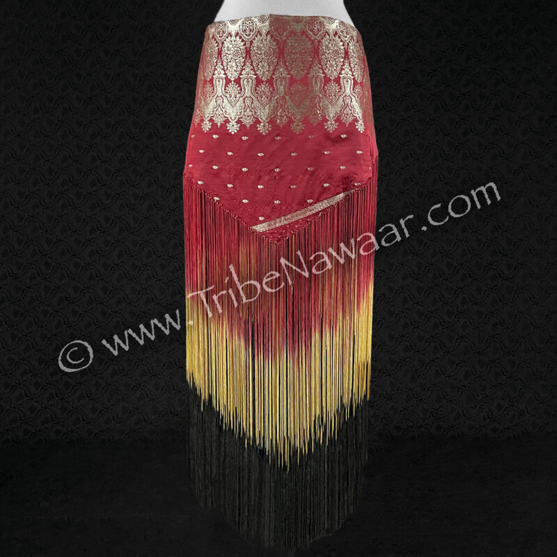 Royal Red Sari Fringe Hip Scarf