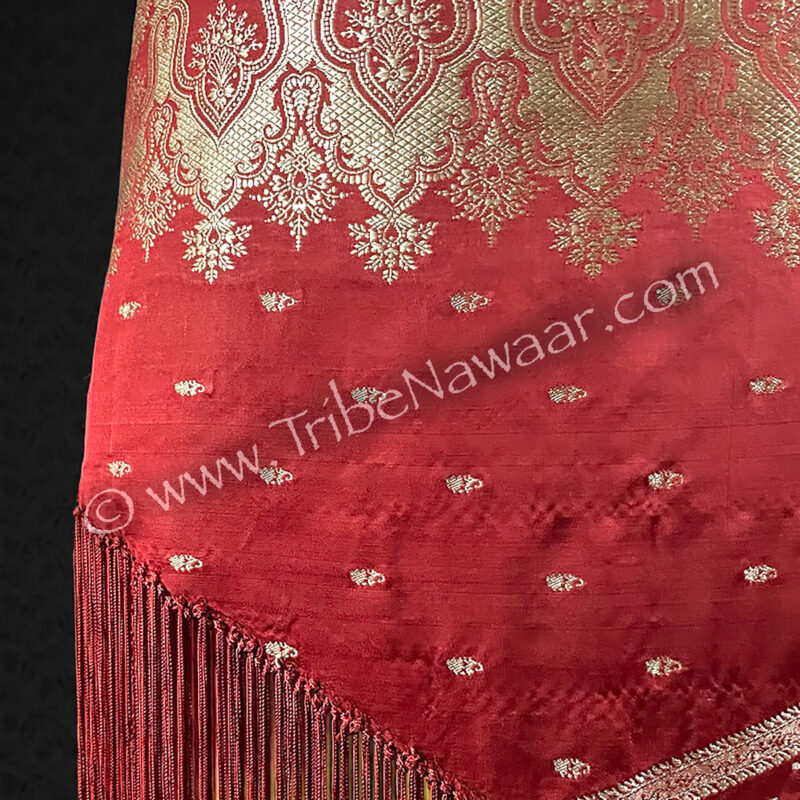 Royal Red Sari Fringe Hip Scarf