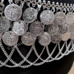 Silver Aphrodite Belt for all forms of belly dance including ATS, FCBDstyle, tribal fusion & folkloric styles from The Nawaar Marketplace at www.TribeNawaar.com (detail)