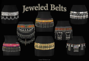 New in jeweled belly dance belts -for belly dance costumes, festival wear and more- available from The Nawaar Marketplace at www.TribeNawaar.com