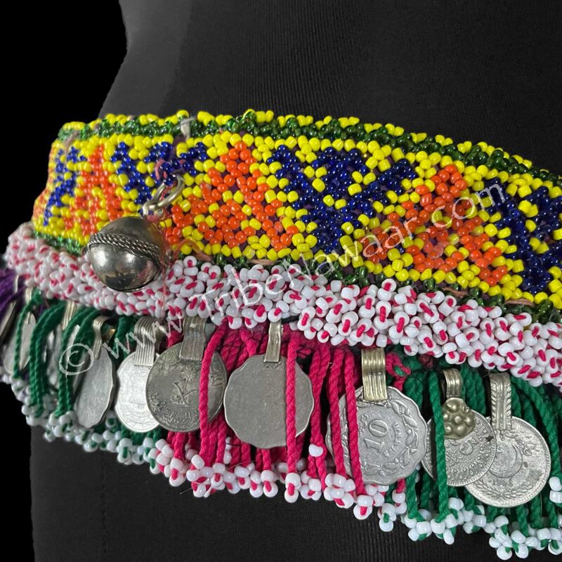 Beaded Kuchi Belt With Fringe (Consignment erenf1-1)