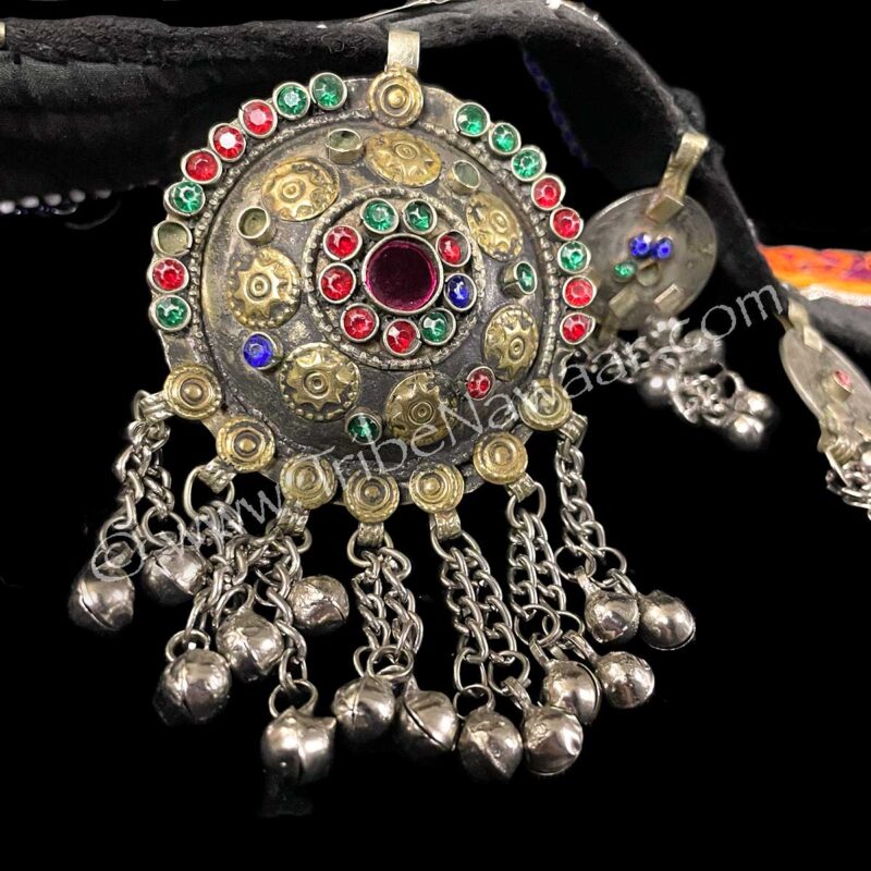 Berry & Orange Gota Jeweled Belt (Consignment kgmc1-38)