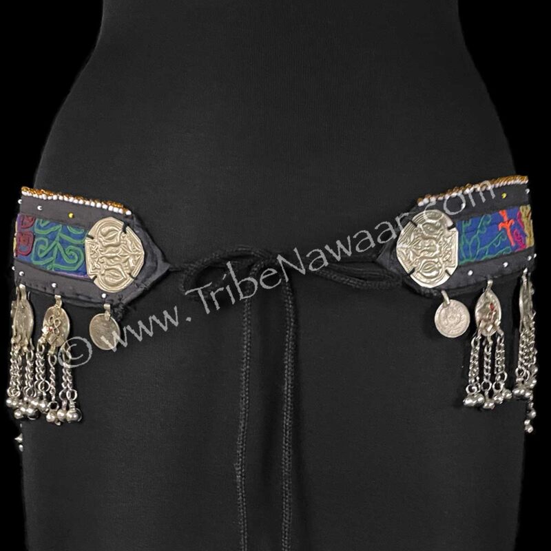 Purple & Chartreuse Gota Jeweled Belt (Consignment kgmc1-39)