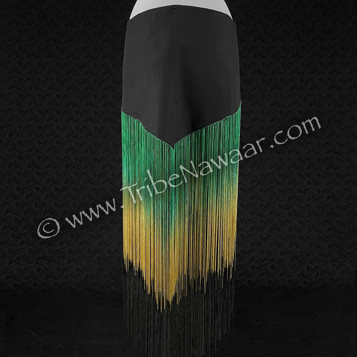 Emerald Sari Fringe Hip Scarf