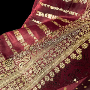 Gilded Oxblood Sariloons - eco chic upcycled belly dance pants (aka pantaloons or harem pants) available at the Nawaar Marketplace at www.TribeNawaar.com (detail)