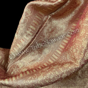 Iridescent Pale & Copper Gold Sariloons - eco chic upcycled belly dance pants (aka pantaloons or harem pants) available at the Nawaar Marketplace at www.TribeNawaar.com (detail)