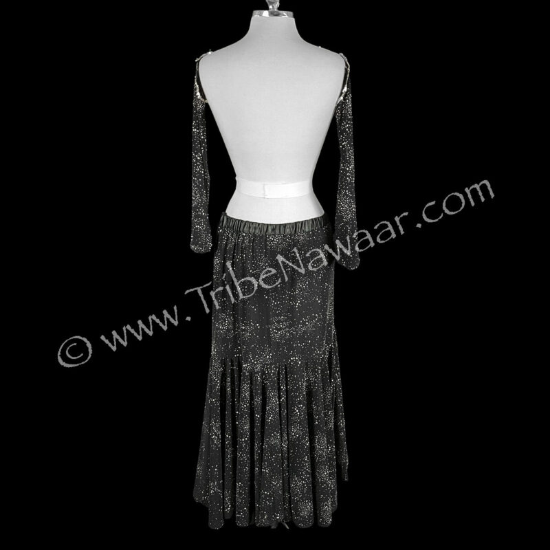 Black & Silver Galaxy Skirt & Gauntlet Set (Consignment cotimp1-11)