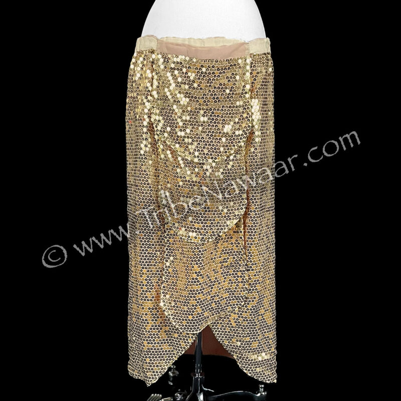 Gold Sequin Art Deco Skirt (Consignment cotimp2-9)