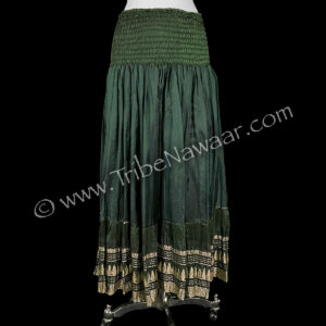 Dark Green Sari Convertible Skirt/Dress (Consignment cstr15-4)