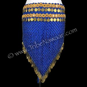 Blue & Gold Athena Hip Scarf (Consignment lunor1-77)
