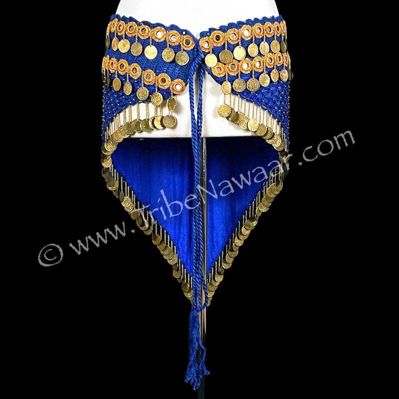 Blue & Gold Athena Hip Scarf (Consignment lunor1-77)