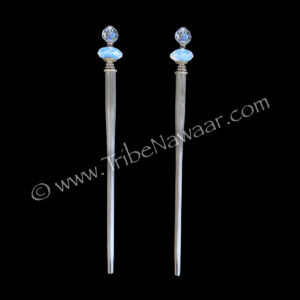 Metal & Crystal Hair Stick Set (Consignment cstr14-9)