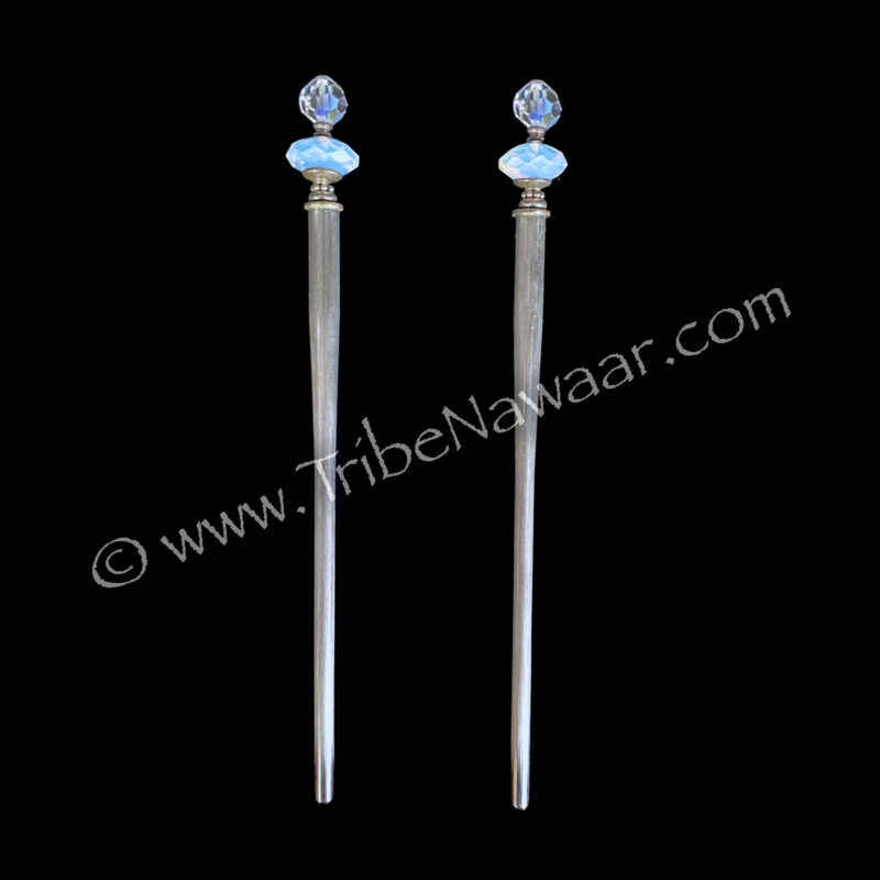 Metal & Crystal Hair Stick Set (Consignment cstr14-9)