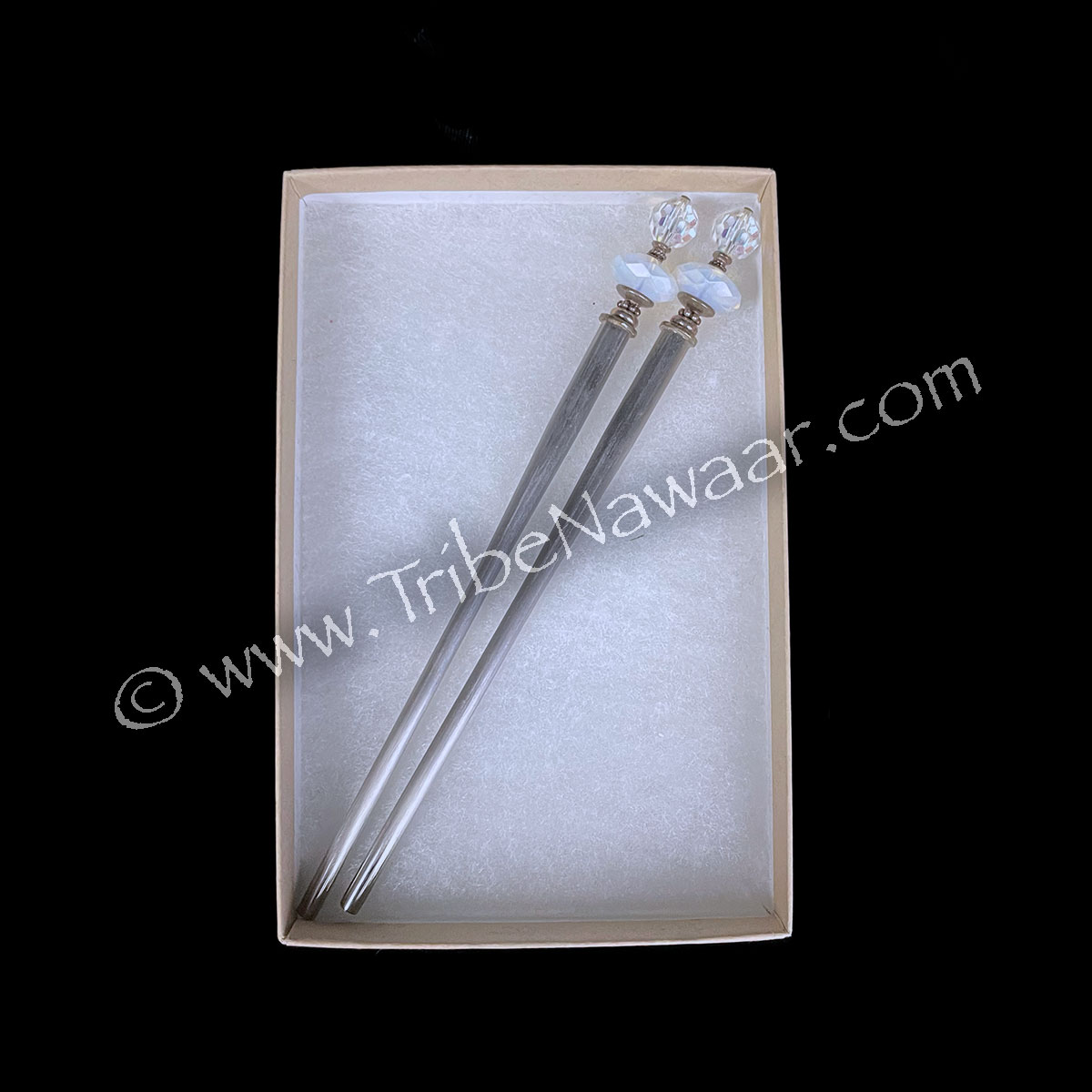Metal & Crystal Hair Stick Set (Consignment cstr14-9)