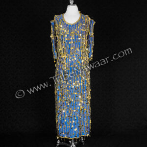 Blue Icicle Paillette Dress With Sleeves (Consignment dearich1-8)