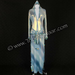 Aqua & Gold Saidi Folk Dress (Consignment demain1-22)