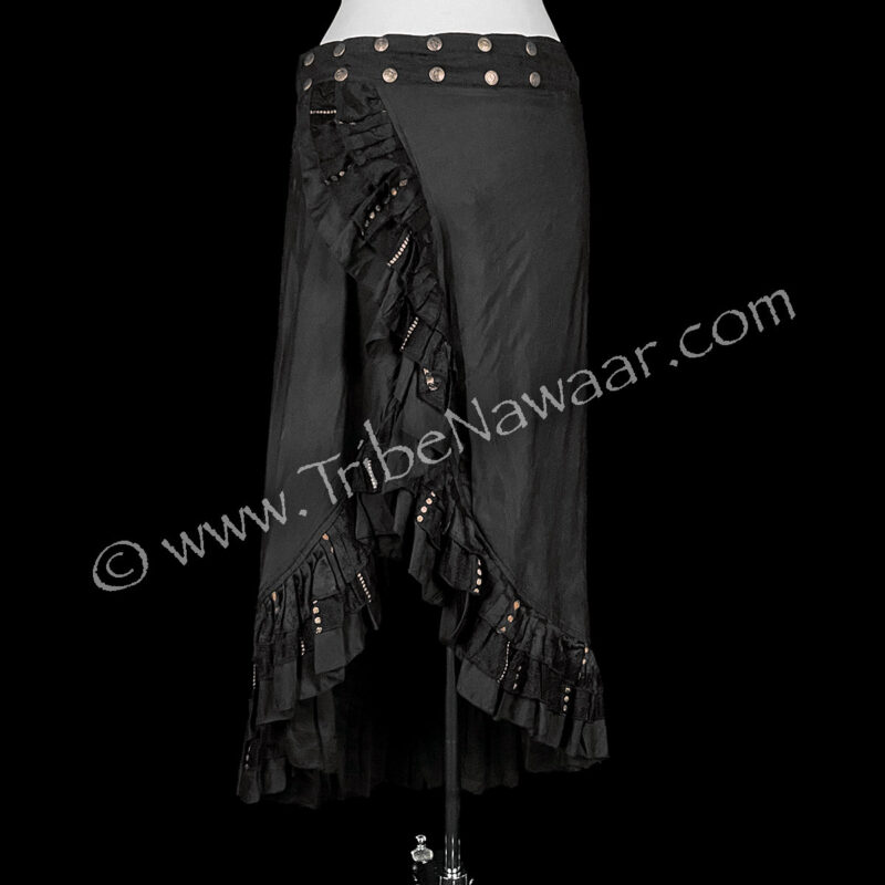 Black Ruffle Wrap Skirt (Consignment cstr15-48)