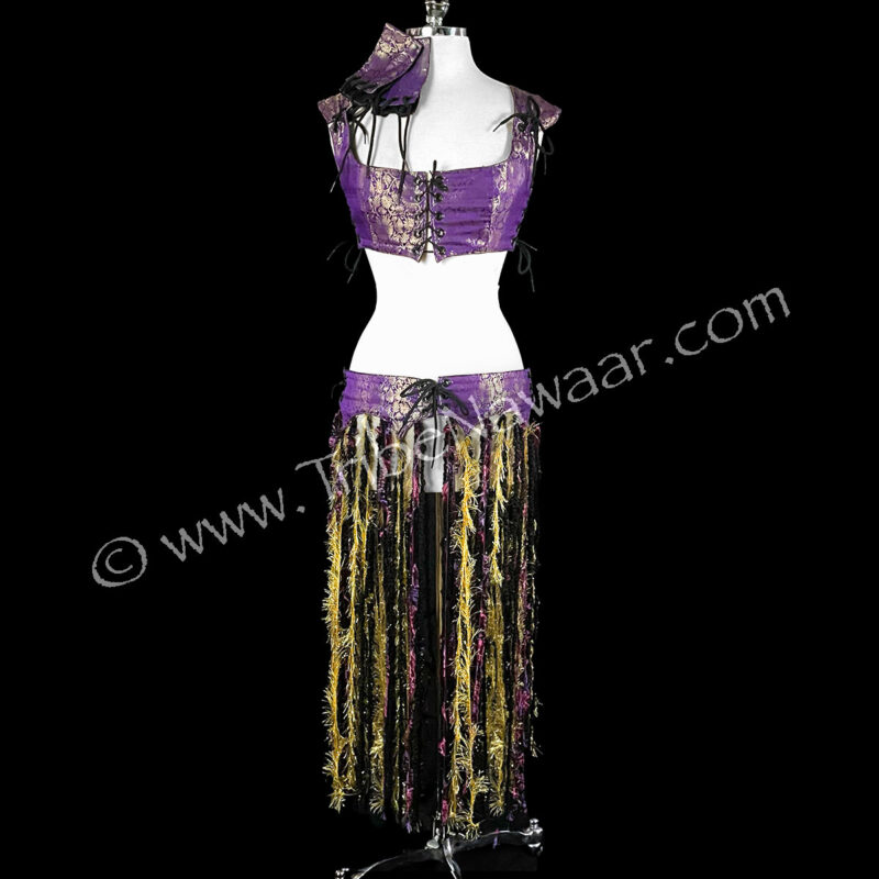 Purple & Gold Bodice, Belt & Gauntlet Set (Consignment demain1-25)