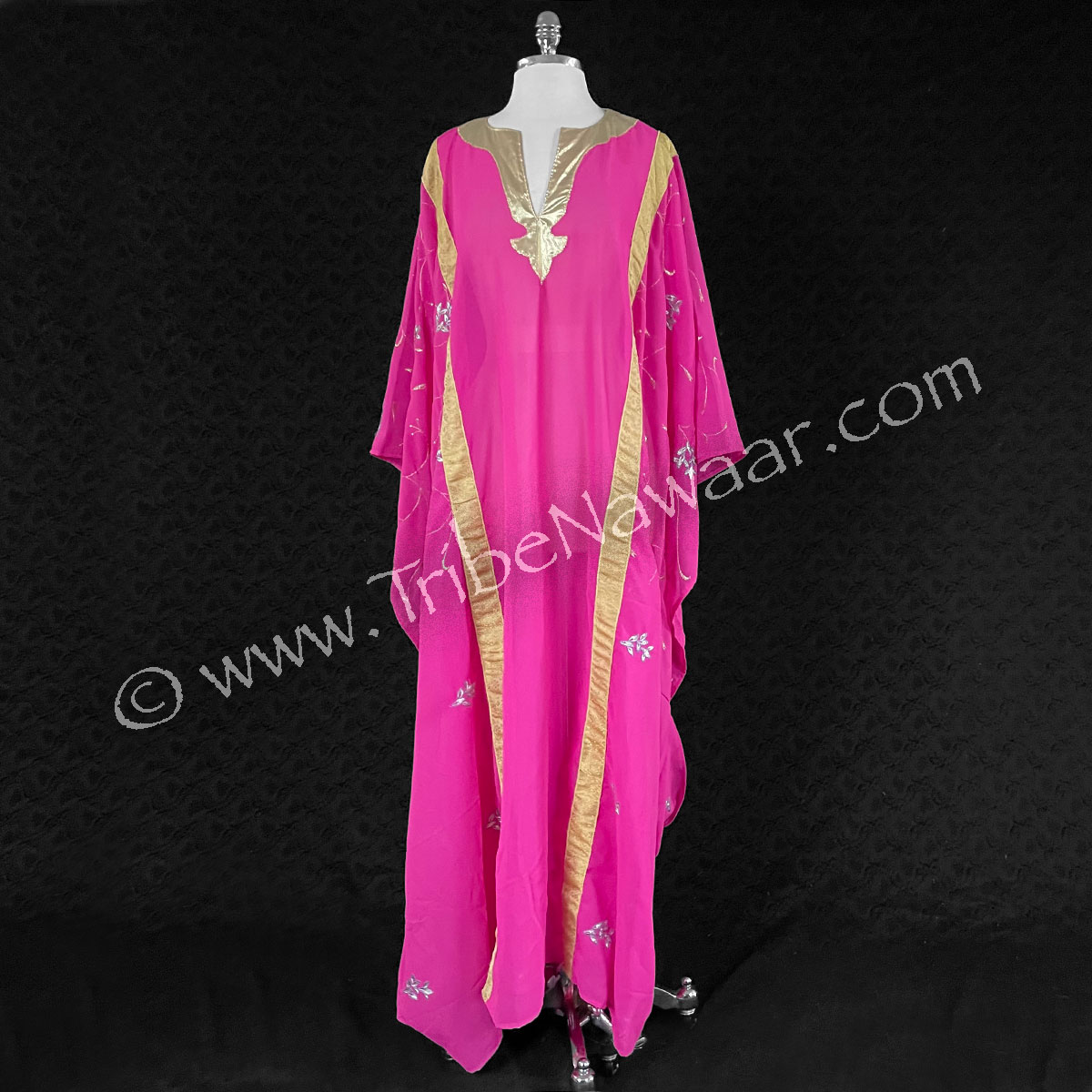 Pink & Gold Khaleeji Style Dress (Consignment kahar3-45)