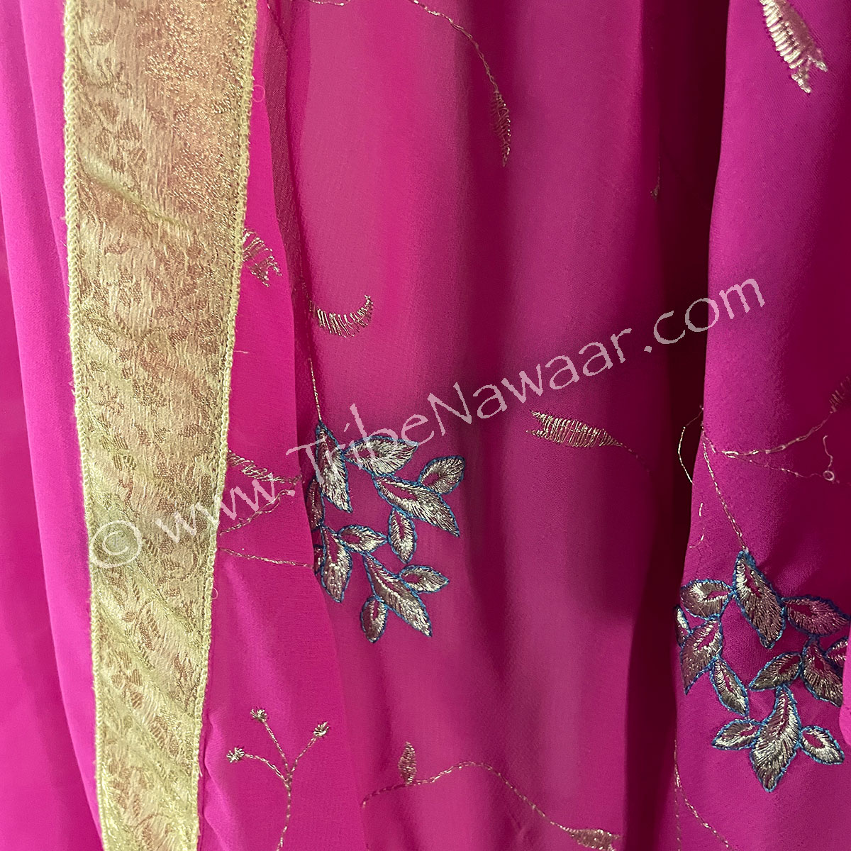 Pink & Gold Khaleeji Style Dress (Consignment kahar3-45)
