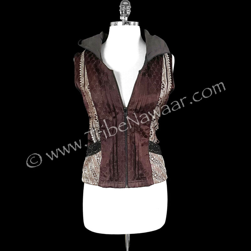 Dark Chocolate Lace Back Hoodie (Consignment olnat3-8)