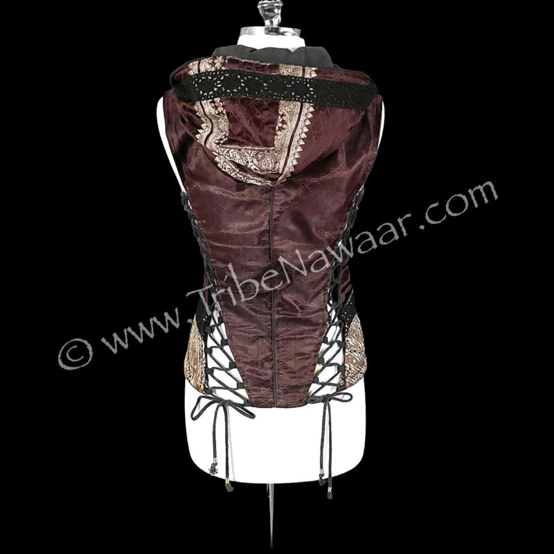 Dark Chocolate Lace Back Hoodie (Consignment olnat3-8)