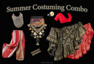 Summer costuming combo 2026 from the Nawaar Marketplace- all belly dance costuming and accessories available at www.TribeNawaar.com