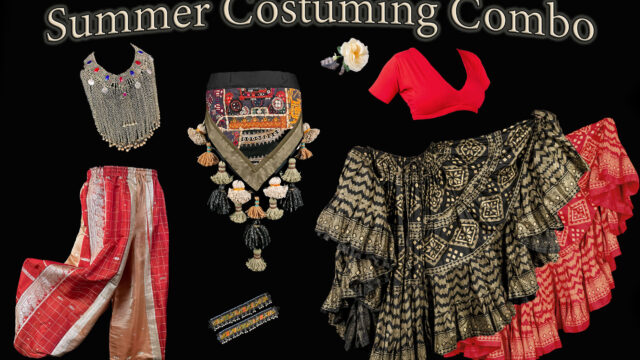 Summer costuming combo 2026 from the Nawaar Marketplace- all belly dance costuming and accessories available at www.TribeNawaar.com