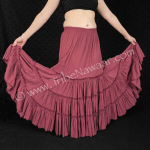 Burgundy Crepe Tiered Skirt (Consignment kahar3-48)