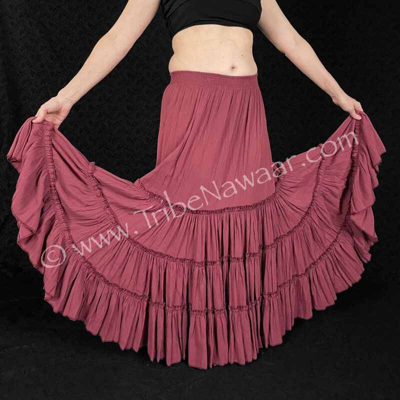 Burgundy Crepe Tiered Skirt (Consignment kahar3-48)