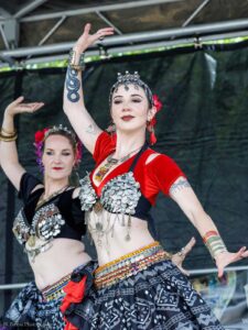 Rebecca & Kari Luna of Nawaar Dance Company at Highlands Street Fair 2026. JR Petrus Photography