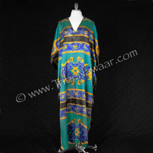 Teal, Gold & Indigo Satin Coverup (Consignment anpre2-10)