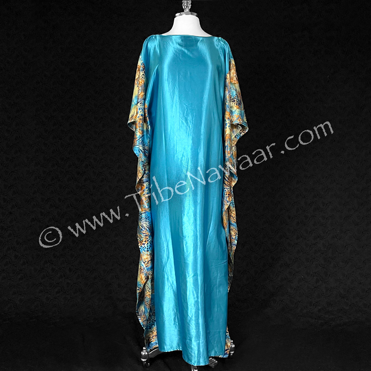 Turquoise Satin Coverup (Consignment anpre2-9)