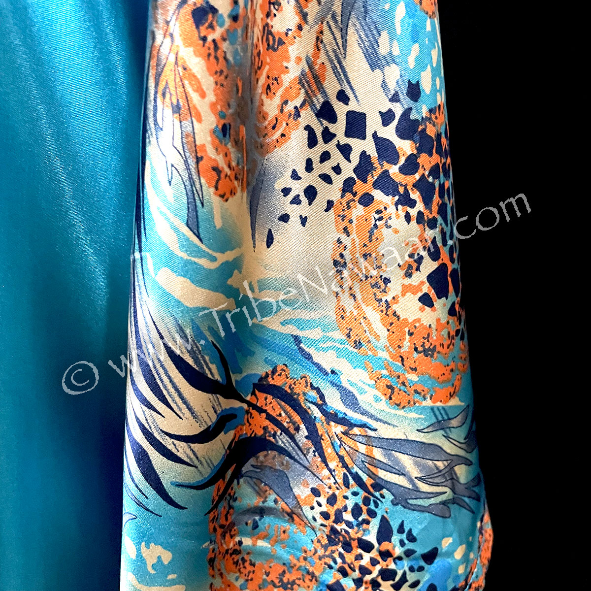 Turquoise Satin Coverup (Consignment anpre2-9)