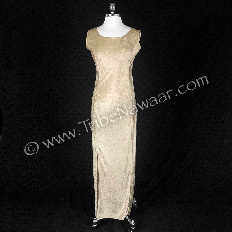 Champagne Crushed Velvet Base Dress (Consignment demain1-15)