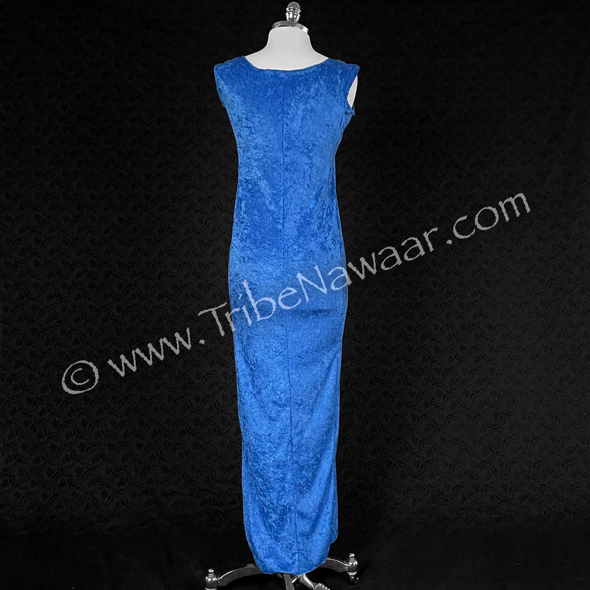 Blue Crushed Velvet Base Dress (Consignment demain1-19)