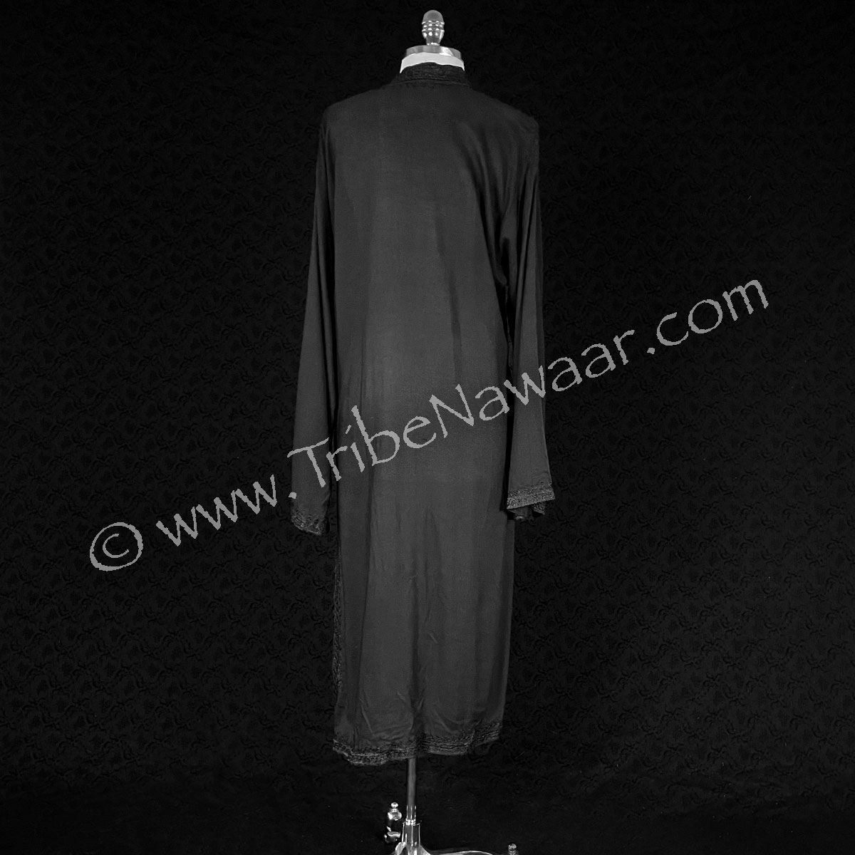 Black Cotton Tunic From Morocco (Consignment kahar3-47)