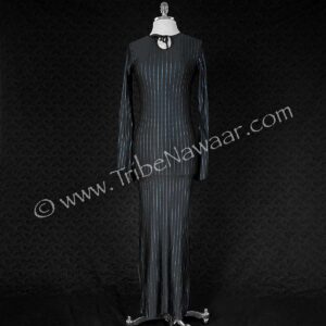 Black Saidi Dress With Blue Sparkles (Consignment kahar3-53)