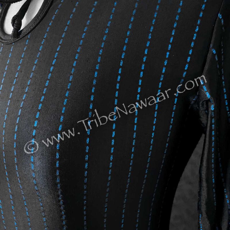 Black Saidi Dress With Blue Sparkles (Consignment kahar3-53)