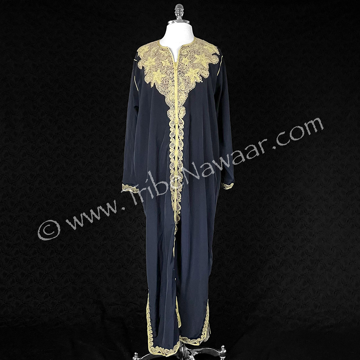 Navy Tunic With Pale Gold Accents (Consignment spegor260722)