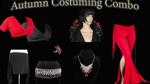 Autumn costuming combo 2026 from the Nawaar Marketplace- all belly dance costuming and accessories available at www.TribeNawaar.com