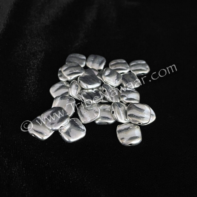 Square Silver Wave Beads (Consignment xiad2-60)