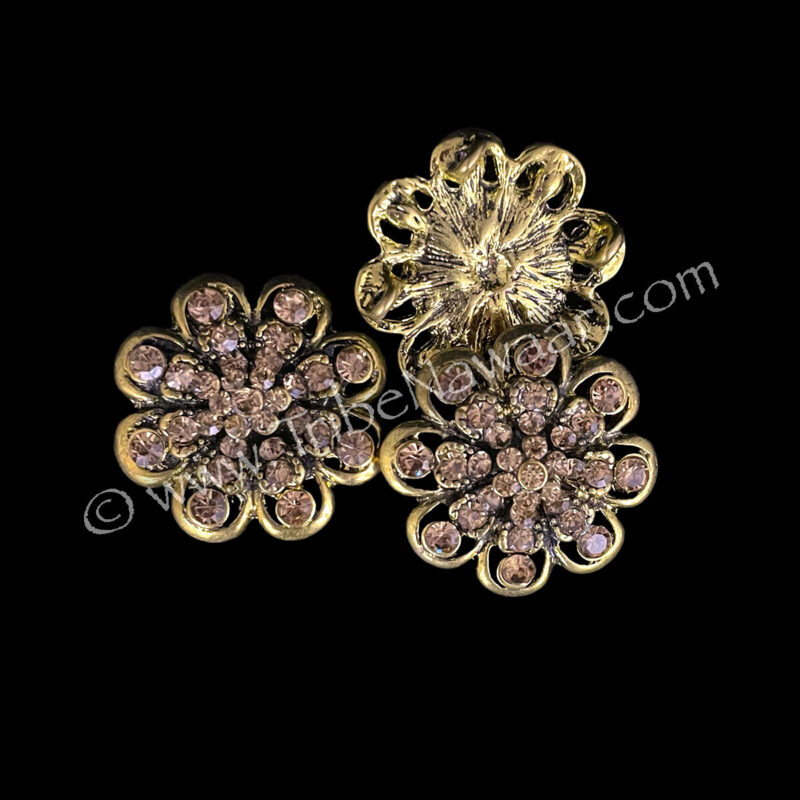 Golden Rhinestone Flowers (Consignment xiad2-76)