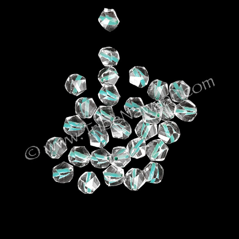 Clear Crystal Beads With Teal (Consignment xiad2-77)