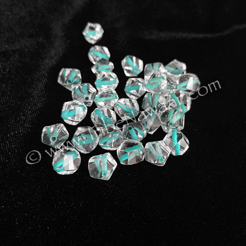 Clear Crystal Beads With Teal (Consignment xiad2-77)