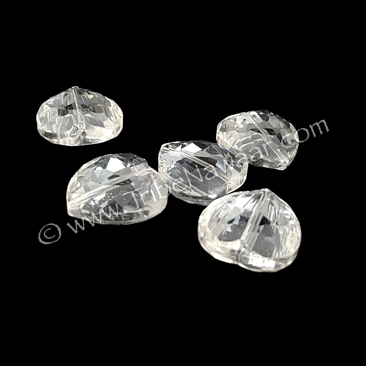 Clear Crystal Heart Beads (Consignment xiad2-84)